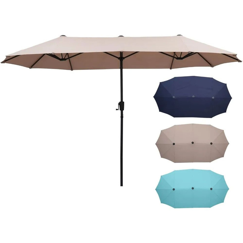 Large Patio Umbrella Outdoor DoubleSided Market Canopy Extra Large Table Umbrella With Easy Crank F 1
