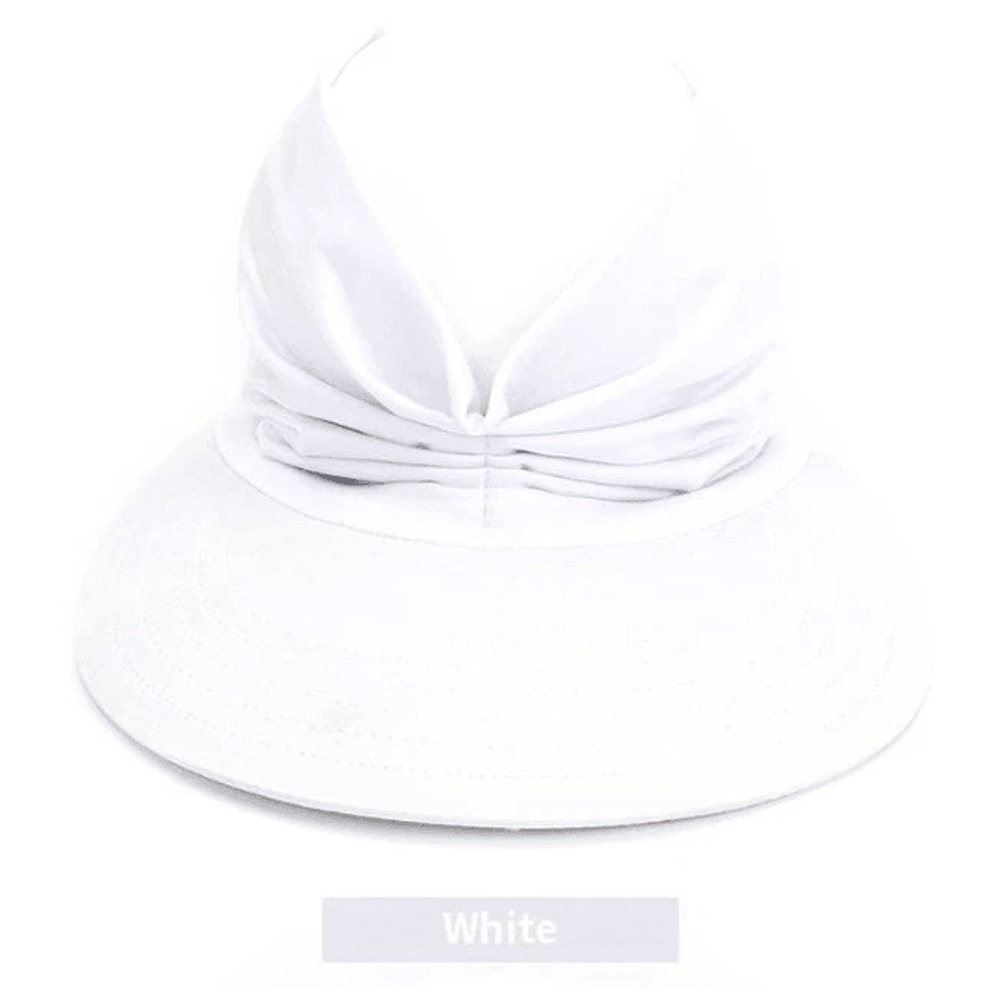 Stretchable Women Turban Sun Visor Hat For Sports Golf Hijab Wide Brim Ponytail Cap UV Protection F 5