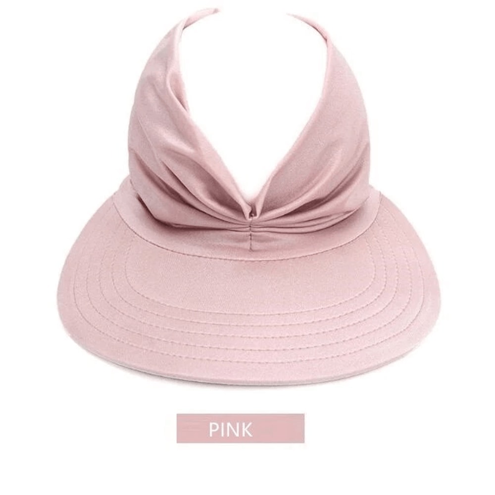 Stretchable Women Turban Sun Visor Hat For Sports Golf Hijab Wide Brim Ponytail Cap UV Protection F 4