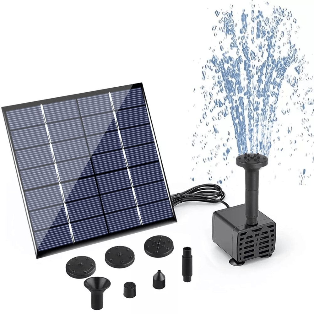 Solar Power Fountain Submersible Floating Water Pump For Bird Bath Pond Garden Decor 3