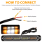 AmberWhite LED Car Truck Warning Hazard Flashing Beacon Strobe Light Bar LED UltraBright Grille Lig 7