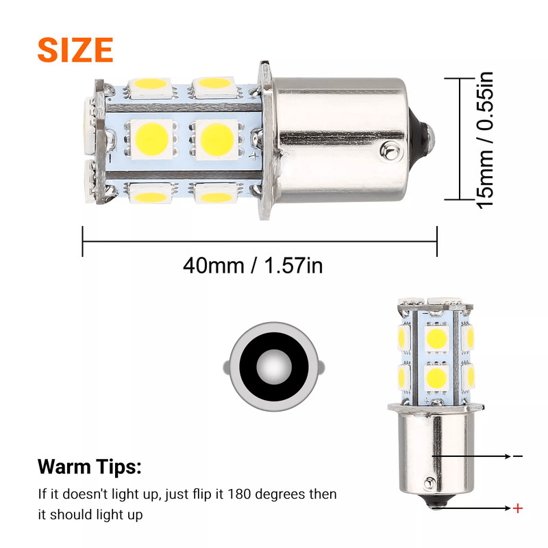 20x Warm White SMD LED RV Camper Trailer Interior Light Bulbs Bright Replacement 6