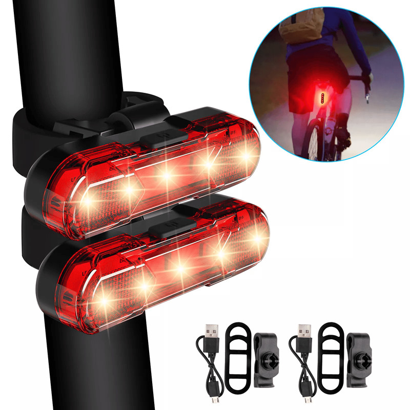 USB Rechargeable LED Bike Tail Light Waterproof Bicycle Safety Rear Lamp For Cycling 0