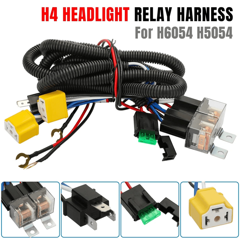 LED Headlight Relay Wiring Harness Kit 0