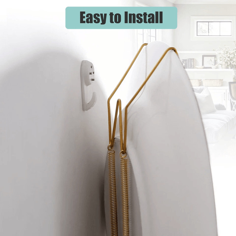 Gold Decorative Plate Hangers Wall Hook Holder Set  6810 Inch SpringLoaded Stainless Steel Hangers  4