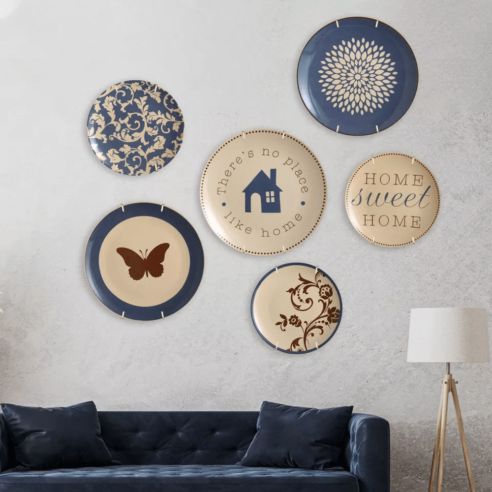 Gold Decorative Plate Hangers Wall Hook Holder Set  6810 Inch SpringLoaded Stainless Steel Hangers  2