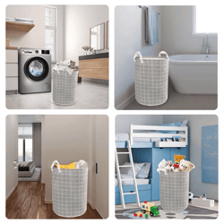 large foldable storage laundry hamper with waterproof lining, dirty clothes basket and wash bag organizer for home
