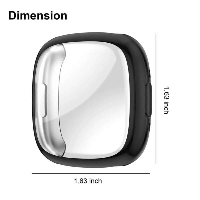 Watch Case TPU Screen Cover Protector For Fitbit Versa Sense Smartwatch UltraThin Shockproof Full P 7