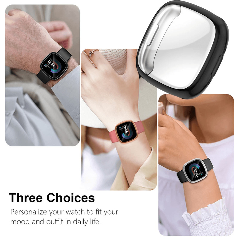 Watch Case TPU Screen Cover Protector For Fitbit Versa Sense Smartwatch UltraThin Shockproof Full P 6