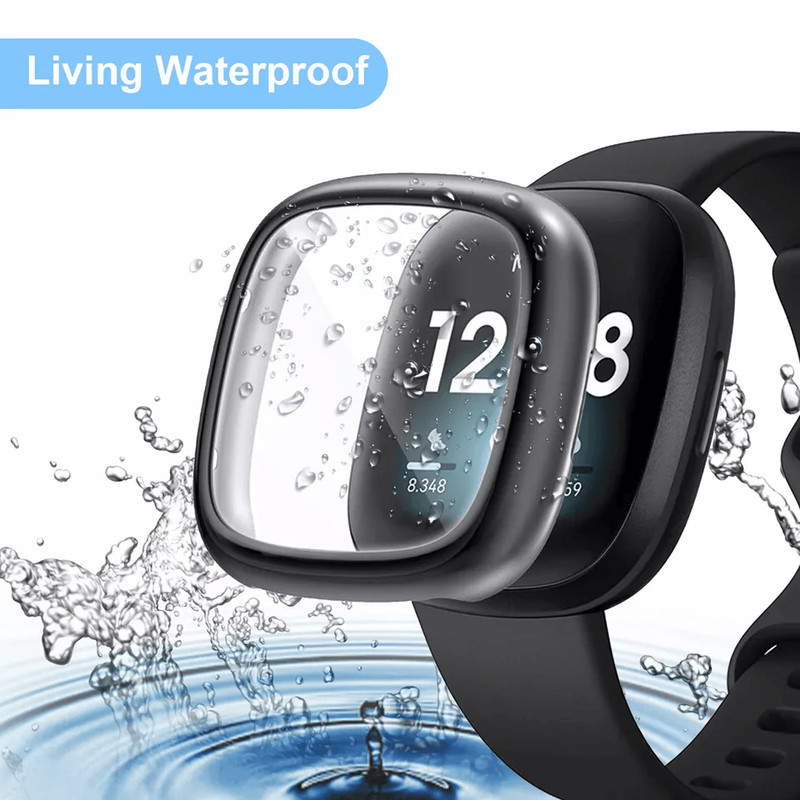 Watch Case TPU Screen Cover Protector For Fitbit Versa Sense Smartwatch UltraThin Shockproof Full P 5