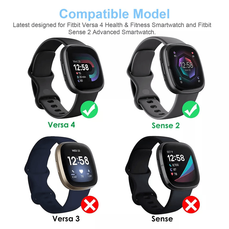 Watch Case TPU Screen Cover Protector For Fitbit Versa Sense Smartwatch UltraThin Shockproof Full P 2