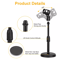 Adjustable Lifting Desktop Microphone Stand Mini Weighted Round Base With Mic Clip Holder 1