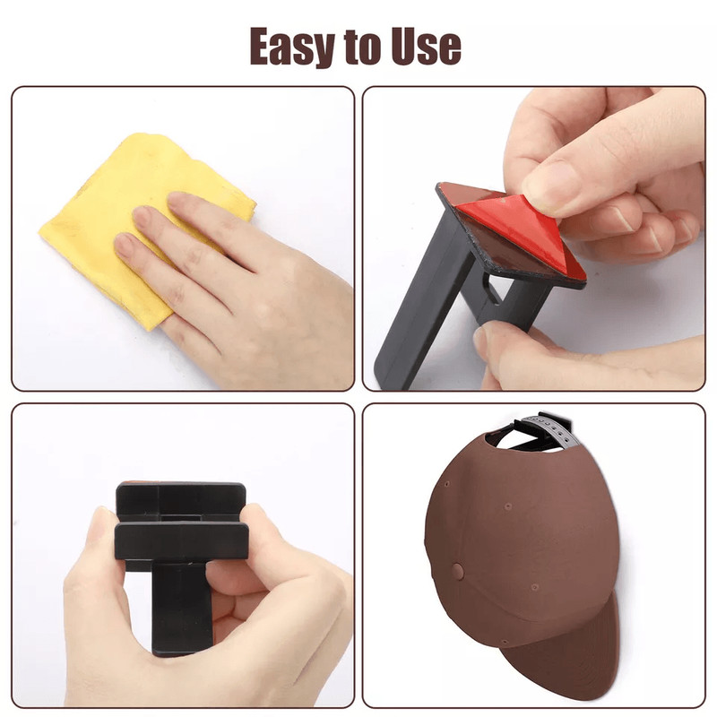 Baseball Cap Hat Rack Wall Door Hanger Holder Storage Organize Hooks Adhesive NoDrill Hat Display O 5