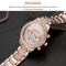 Womens Rose Gold Quartz Watch Stainless Steel Waterproof Classic Business Gift 3