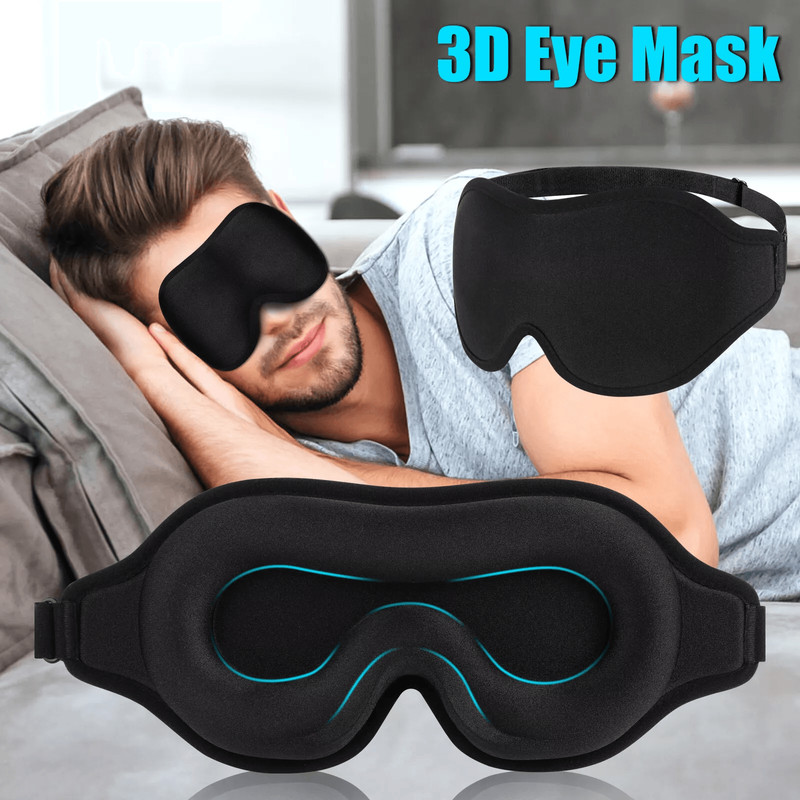 Travel Silk Eye Mask Sleeping Soft Padded Shade Cover Rest Relax Blindfold With Contour Design Adju 0