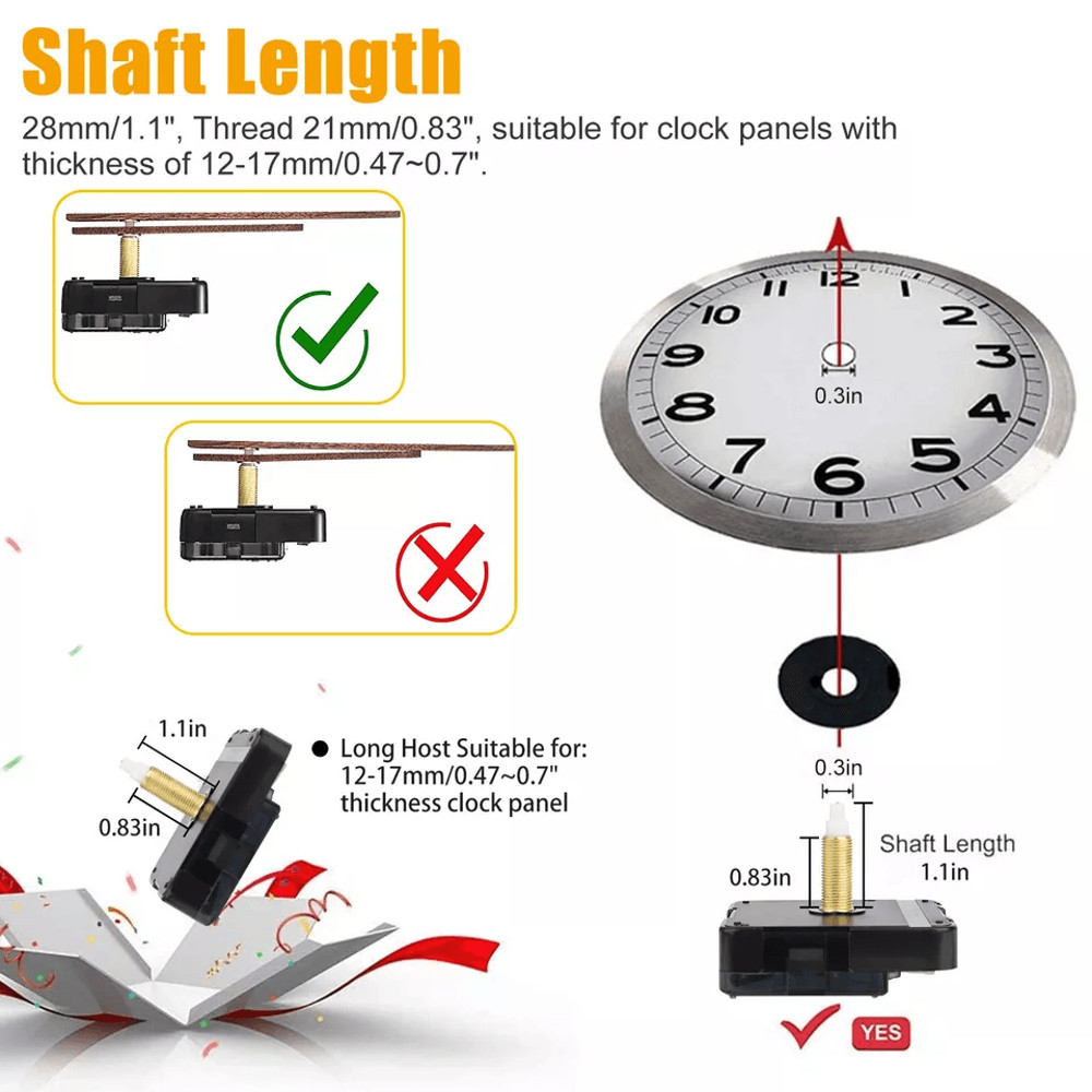 DIY Wall Quartz Clock Movement Repair Kit Replacement Hands  Mechanism Set 2