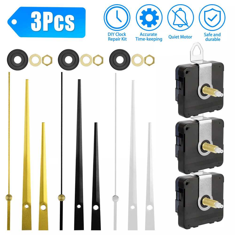 DIY Wall Quartz Clock Movement Repair Kit Replacement Hands  Mechanism Set 0