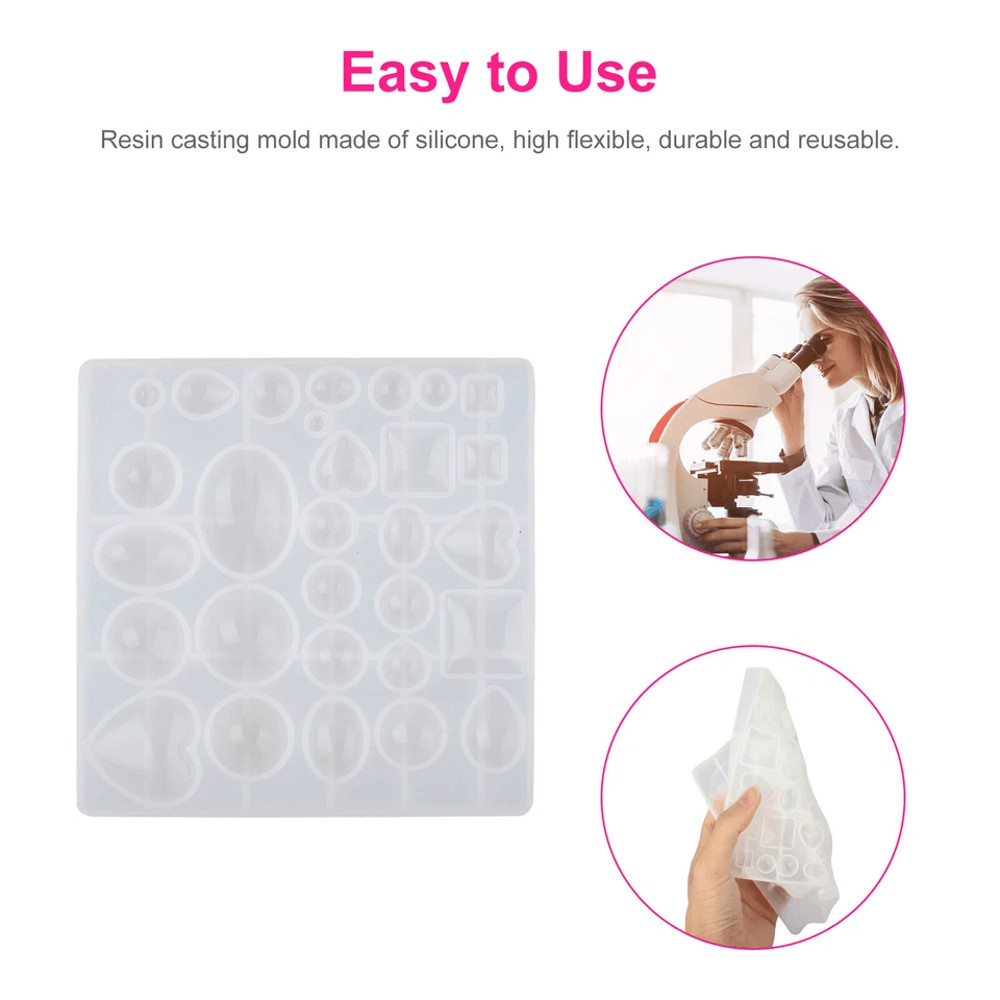 DIY Resin Mold Jewelry Making Kit Silicone Epoxy Pendant Tray Mould Set 3