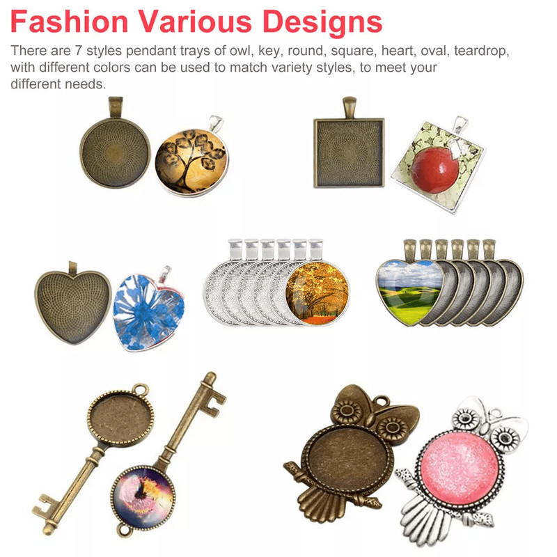 DIY Resin Mold Jewelry Making Kit Silicone Epoxy Pendant Tray Mould Set 1