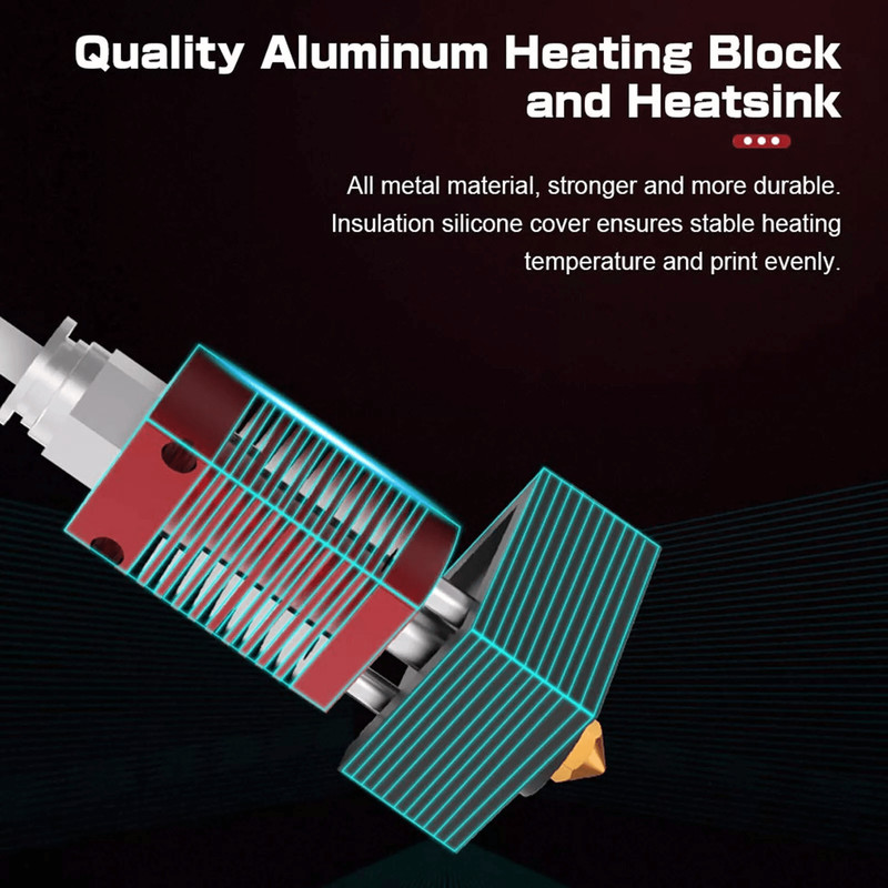 3D Printer Parts For Creality Ender Heater Hot End Extruder Nozzle Upgrade Kit 2