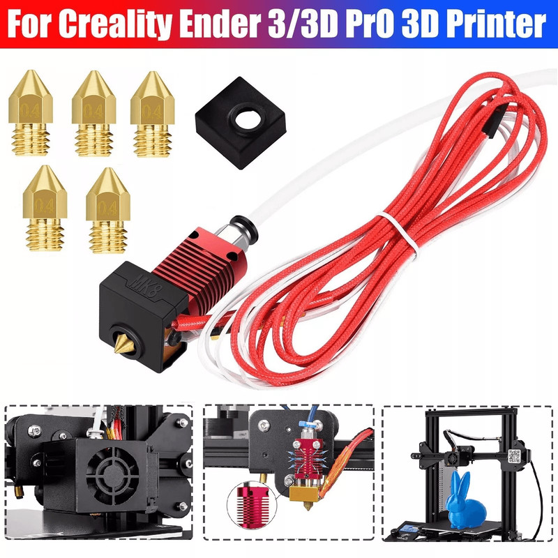 3D Printer Parts For Creality Ender Heater Hot End Extruder Nozzle Upgrade Kit 0