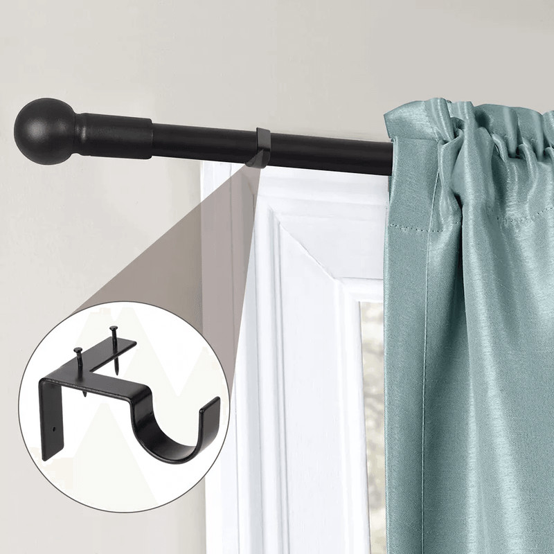 Bracket Hang Curtain Rod Holders Single Hook Installs Right Into Window Frame For Home Decor No Dri 3