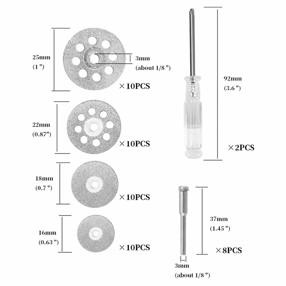 Diamond Cutting Wheels For Dremel Rotary Tool Metal Cut Off Disc Set For Die Grinder 4