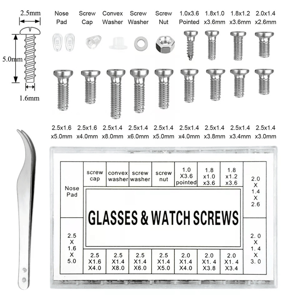Screw Nut Nose Pad Repair Kit For Eyeglasses Sunglasses  Watches 1
