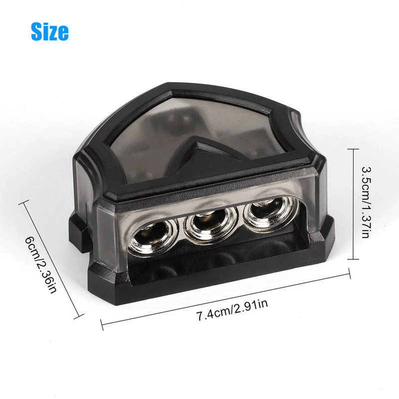 Gauge Power Ground Amp Distribution Block Car Audio Splitter 4