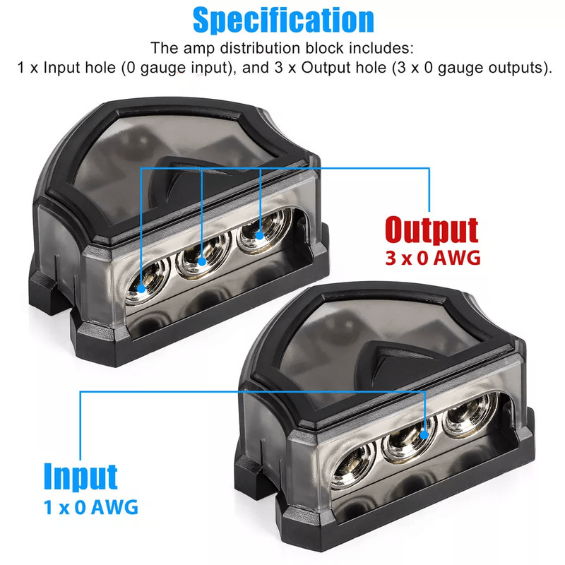 Gauge Power Ground Amp Distribution Block Car Audio Splitter 1
