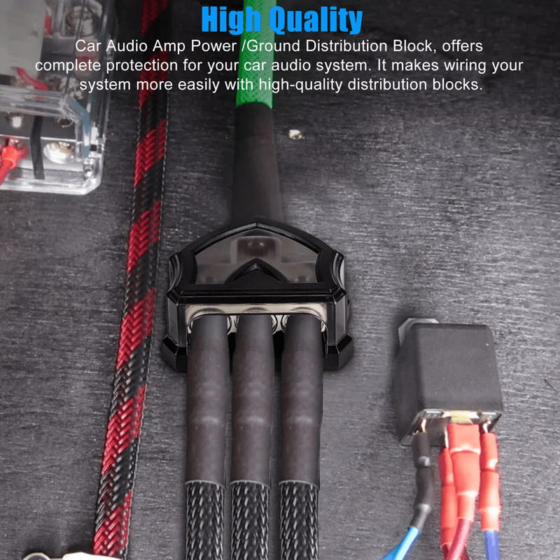 Gauge Power Ground Amp Distribution Block Car Audio Splitter 3