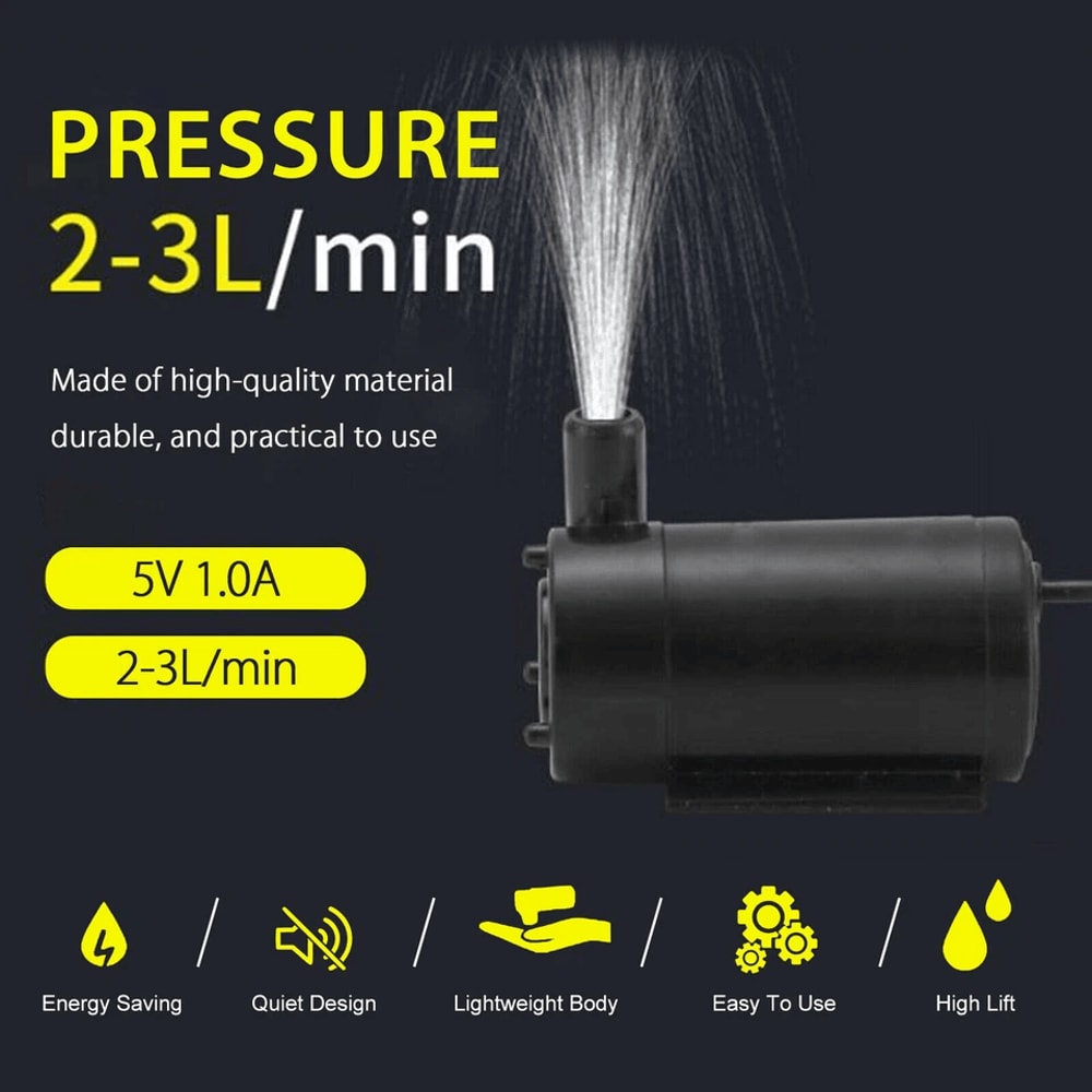 Mini Submersible Water Pump Quiet Motor For Home Fountain Pond Use 1