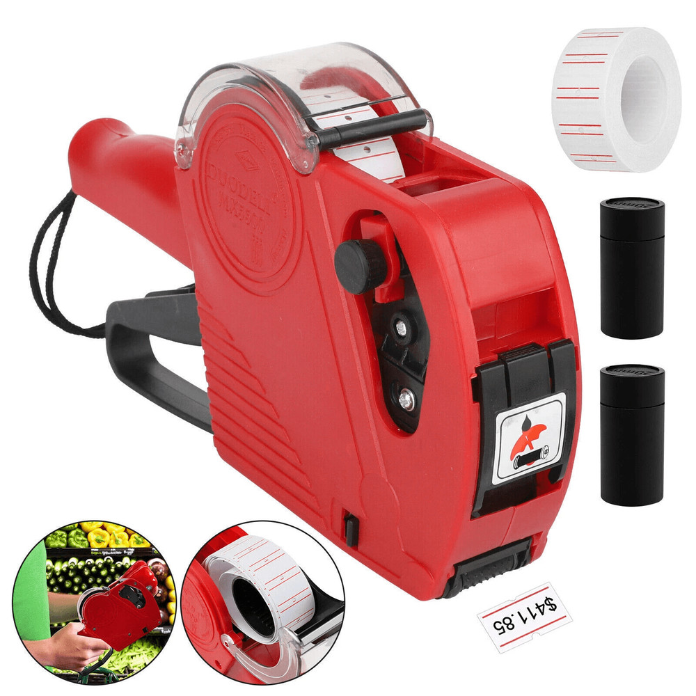 MX5500 8Digit Price Tag Gun Handheld Marking Machine With Labels Ink Roller For Retail And Office 0