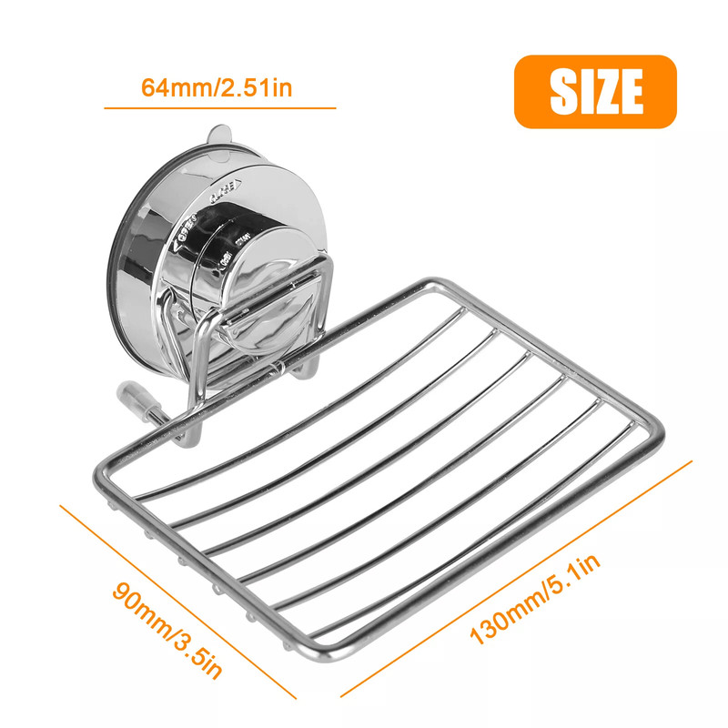 Stainless Steel Soap Dish Wall Mounted Holder For Shower Bathroom Storage 3