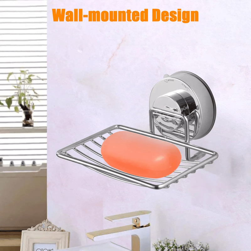 Stainless Steel Soap Dish Wall Mounted Holder For Shower Bathroom Storage 2