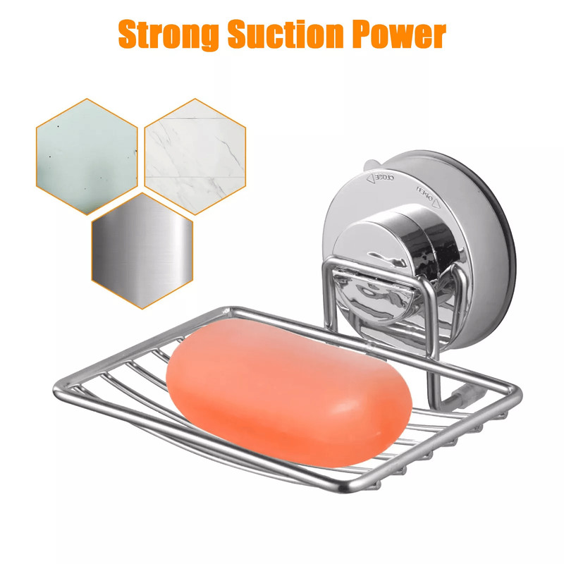Stainless Steel Soap Dish Wall Mounted Holder For Shower Bathroom Storage 1