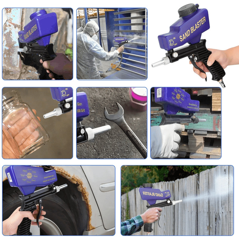 Portable Air Sandblasting Gun Handheld Sand Blaster For Paint Rust Removal 2