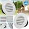 2 PCS Round Air Soffit Vents Oblique Louver Grille Cover With Fly Screen ABS Plastic Ventilation Du 0