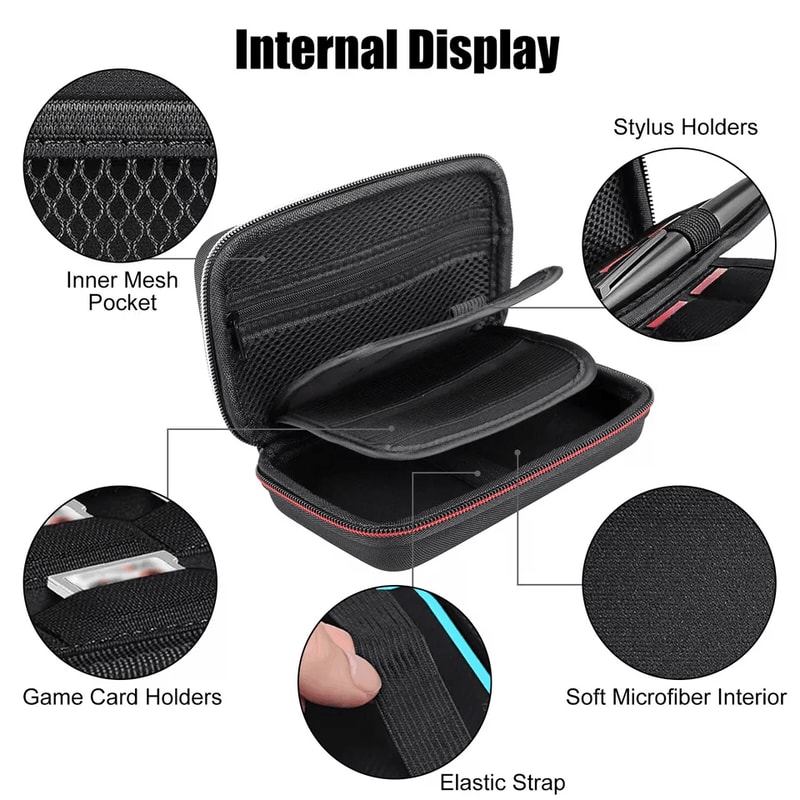 Portable Carry Travel Case Game Card Holder Storage Bag For Nintendo XL Console And Accessories Sho 1