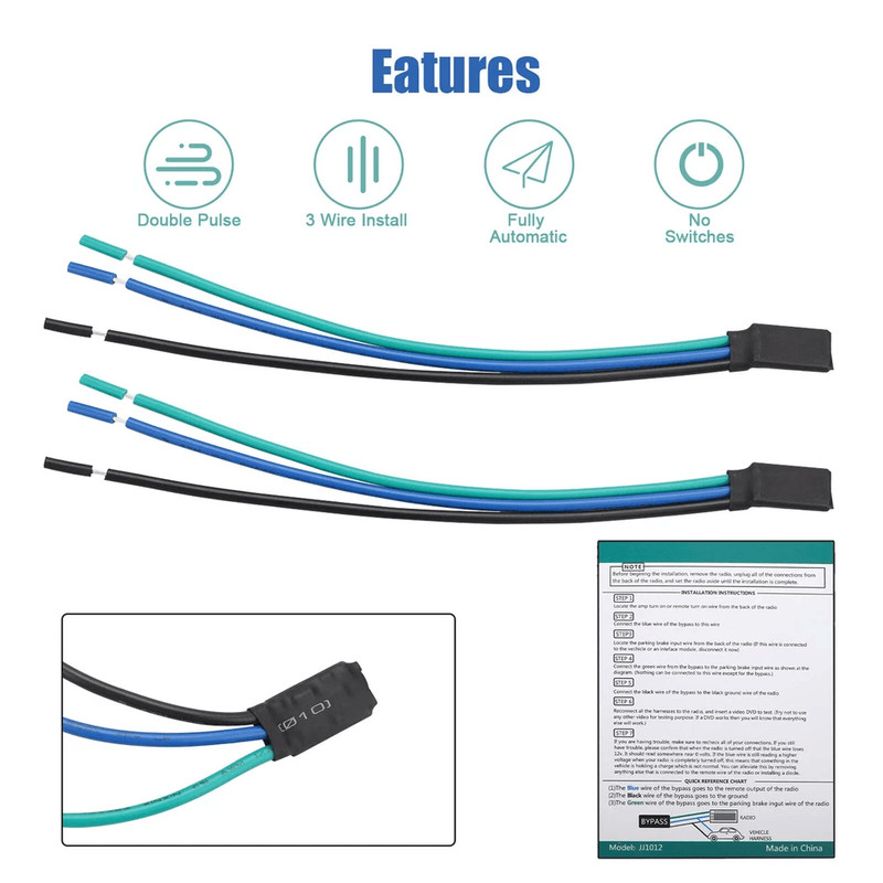 Pulse Bypass Universal For PIONEER Parking Brake Video Override Radio Unlock Interface 6