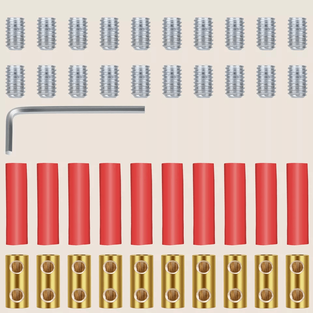 10 AWG Wire Connector Nut Kit Quick Wiring Terminals Copper Connectors With Screws Heat Shrink Tube 4