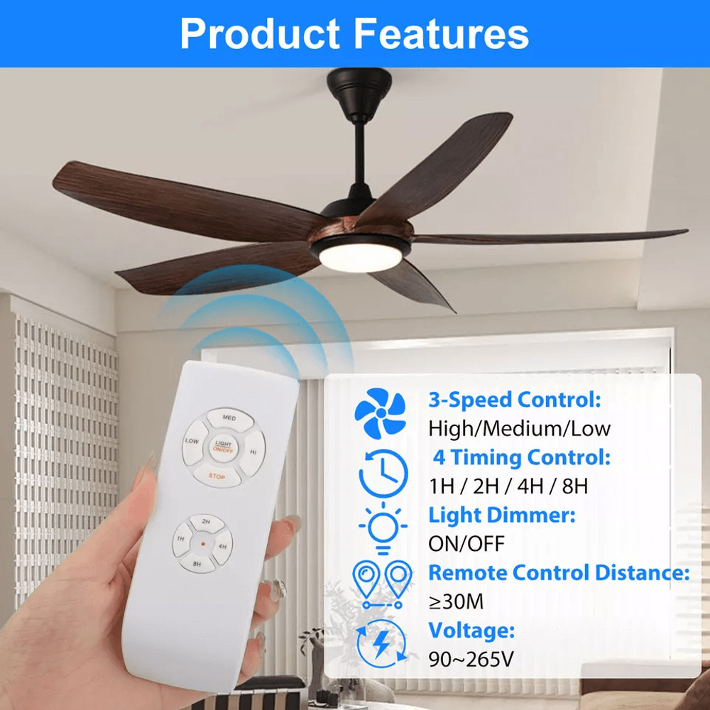 Wireless Remote Control Receiver Kit For Universal Ceiling Fan Light Speed Timing Control Compatibl 1