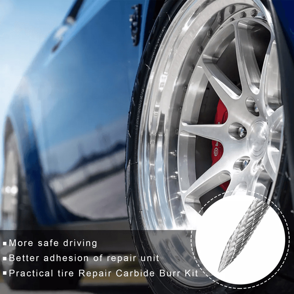 Tire Repair Carbide Burr Drill Bit Cutter Tyre Patch Plug Tool Kit For Efficient Tire Puncture Fix 5