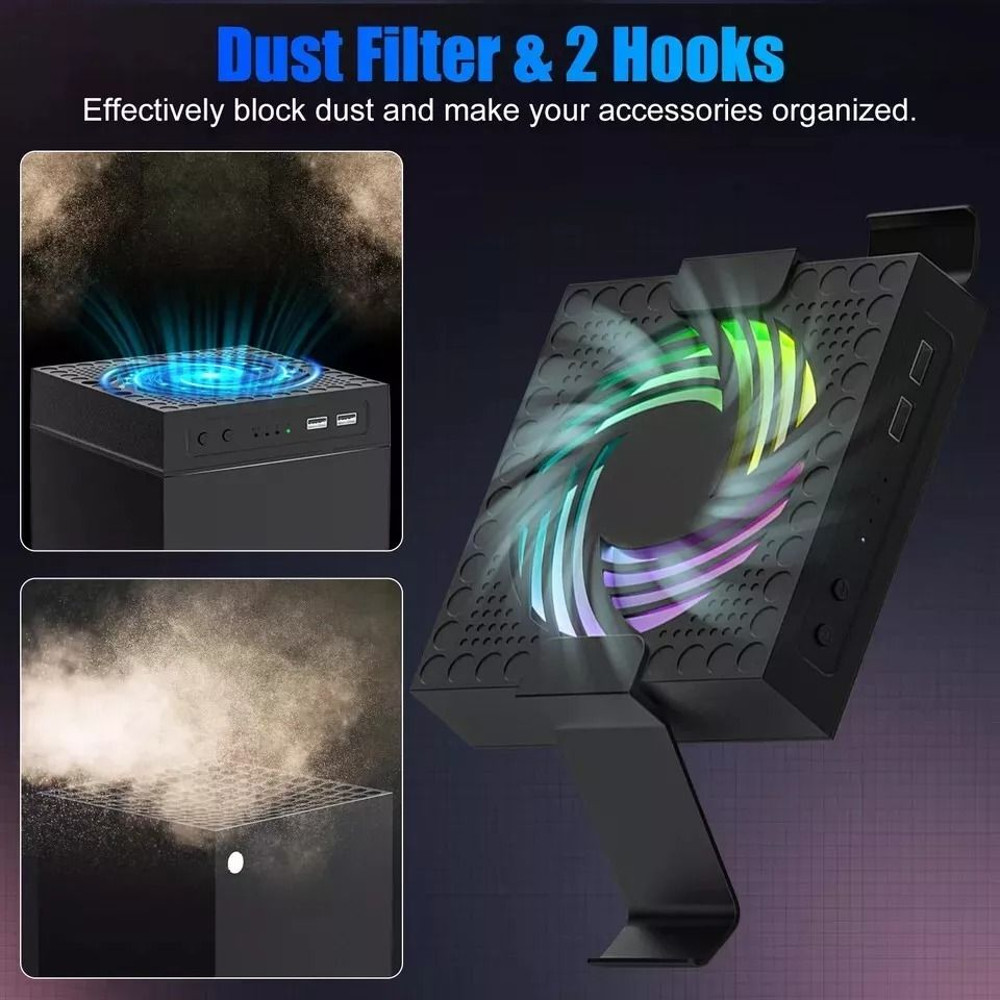 RGB Cooling Fan Stand For Xbox Series X Vertical Cooler With Heat Sink  Airflow Booster 4