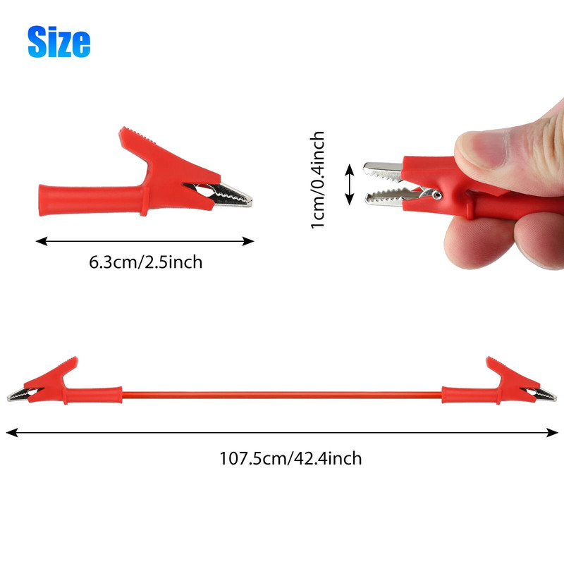 Alligator Clips Electrical Test Leads Set Durable Jumper Wires Cables for Secure Connections 30V