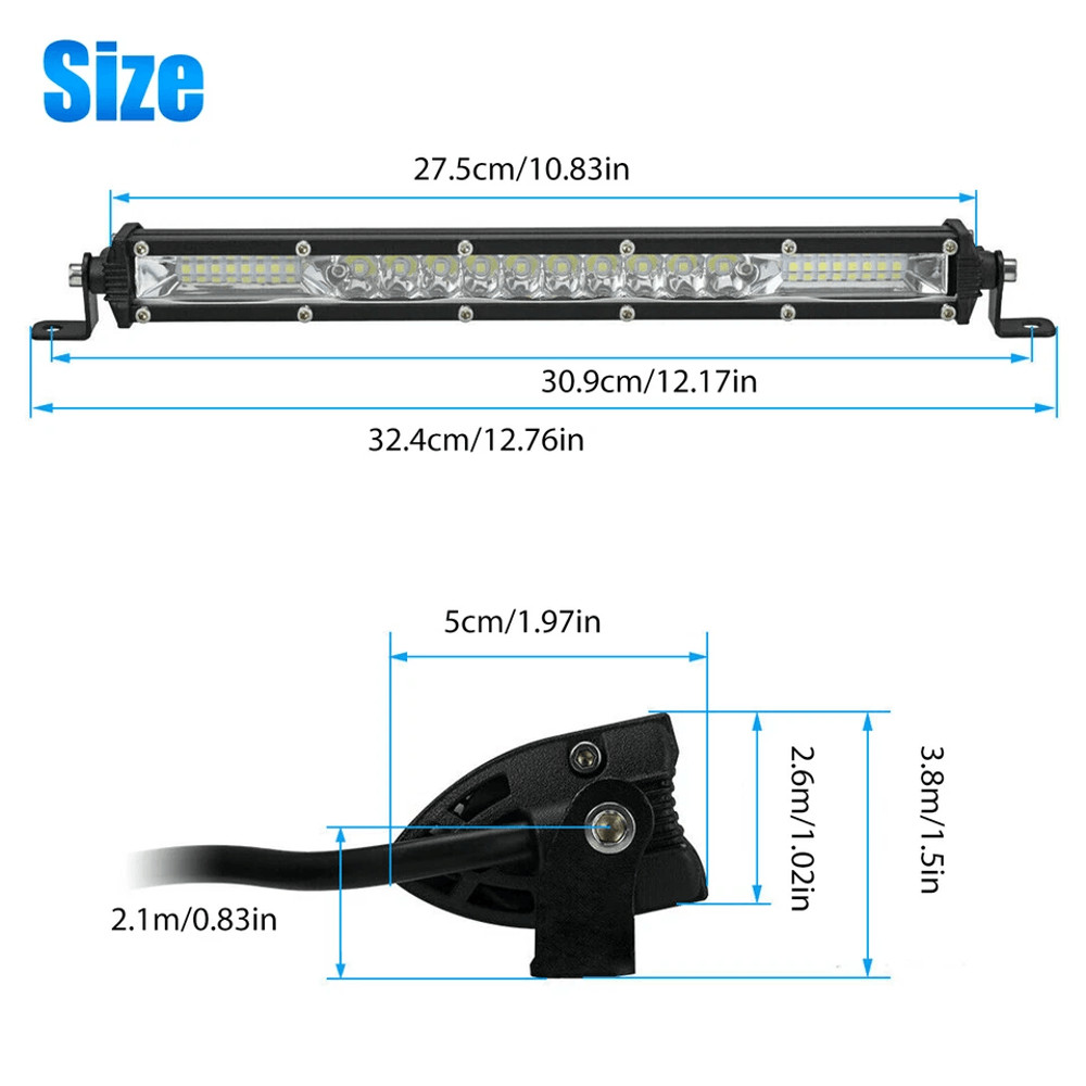 LED Work Light Bar Combo Spot Flood Driving Lamp For SUV ATV Boat Off Road 5