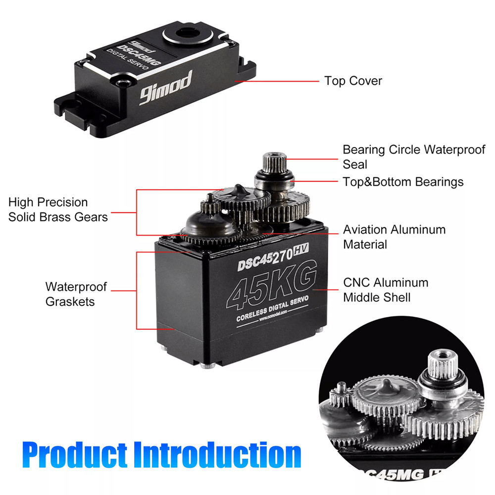 Metal Gear Digital Servo Waterproof High Torque Speed Coreless Motor For RC Car Truck Crawler 5