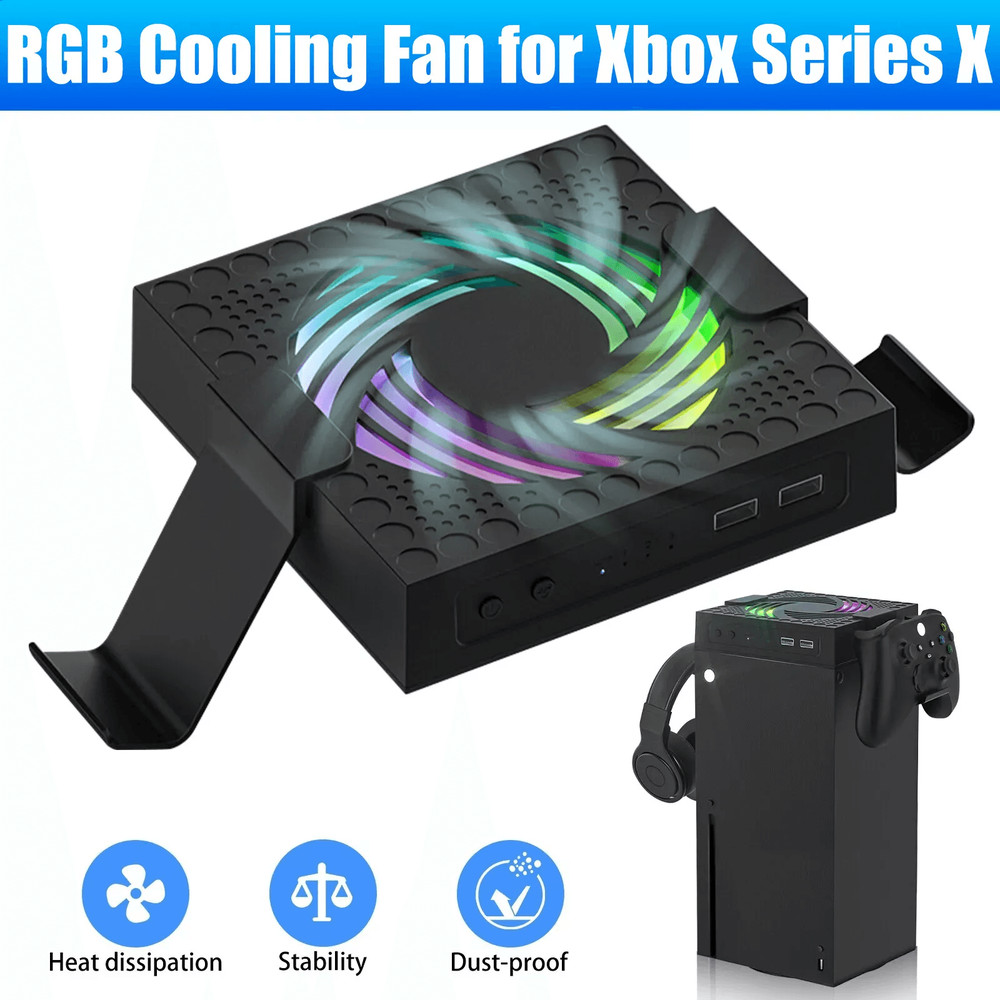 Xbox Series Cooling Fan Vertical Stand Cooler Quiet Console Cooling System With USB Expansion And H 0