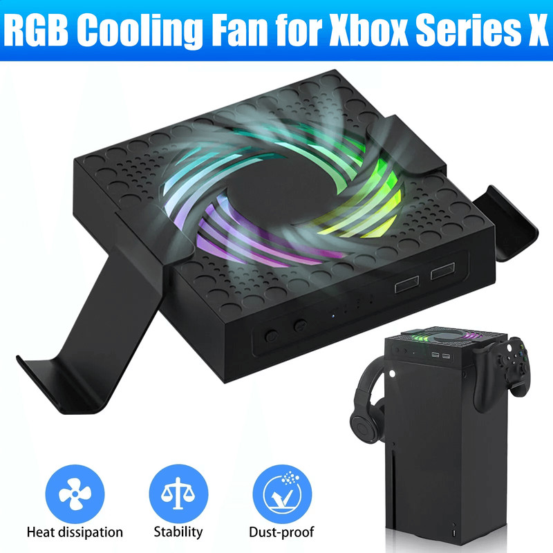 Xbox Series Cooling Fan Vertical Stand Cooler Quiet Console Cooling System With USB Expansion And H 0