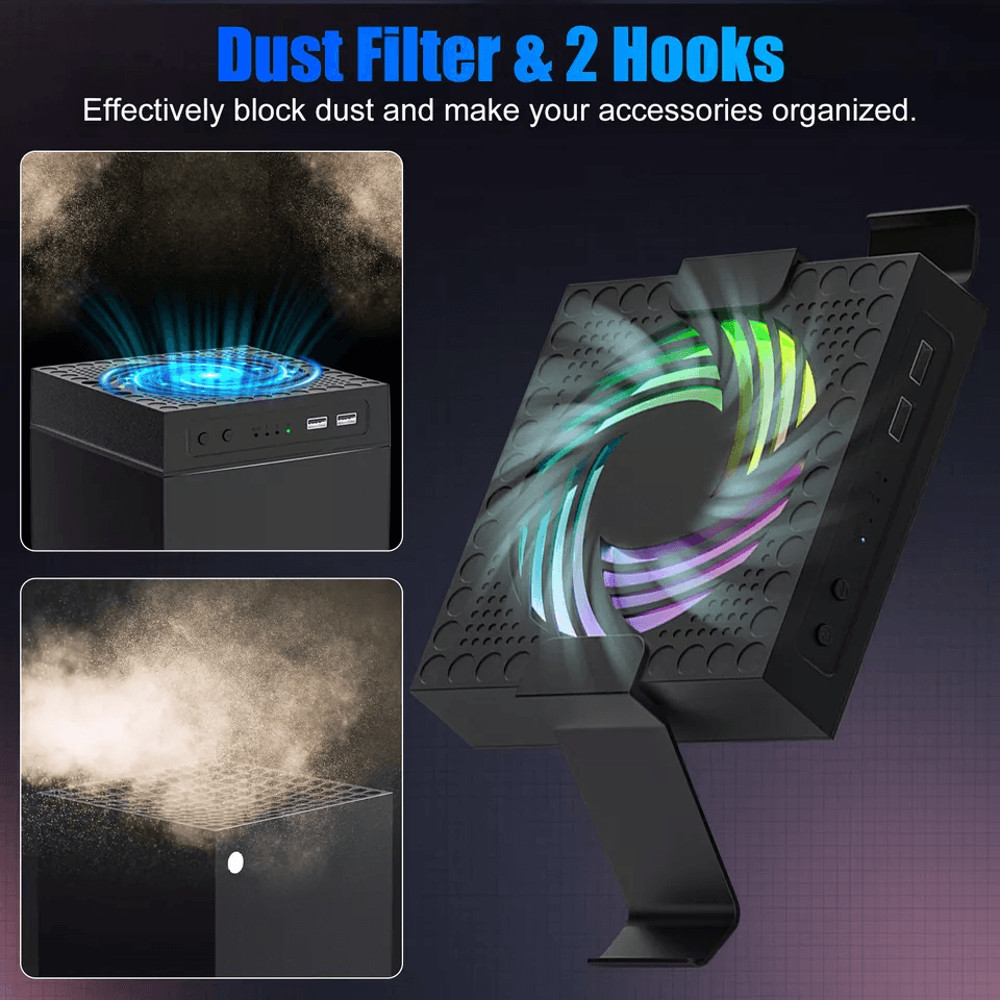 Xbox Series Cooling Fan Vertical Stand Cooler Quiet Console Cooling System With USB Expansion And H 1